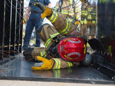 student training in firefighting